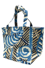 Alan Campbell Medium Tote:  Ferns - Blue