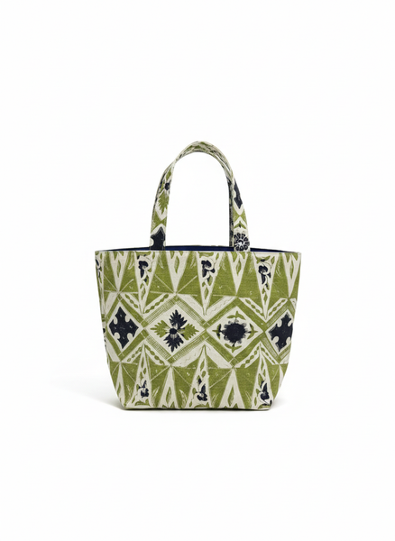 China Seas Medium Tote:  Biron Batik - Jungle Green / New Navy