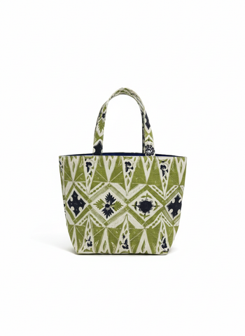 China Seas Medium Tote:  Biron Batik - Jungle Green / New Navy