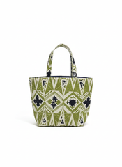 China Seas Medium Tote:  Biron Batik - Jungle Green / New Navy