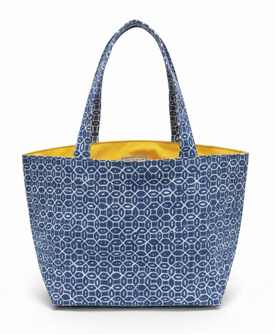 China Seas Medium Tote: Melong Batik Reverse - Navy Blue