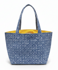 China Seas Medium Tote: Melong Batik Reverse - Navy Blue