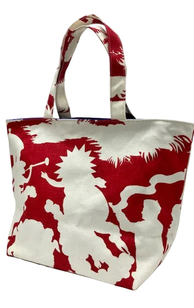 Quadrille Medium Tote: Independence Background - Red