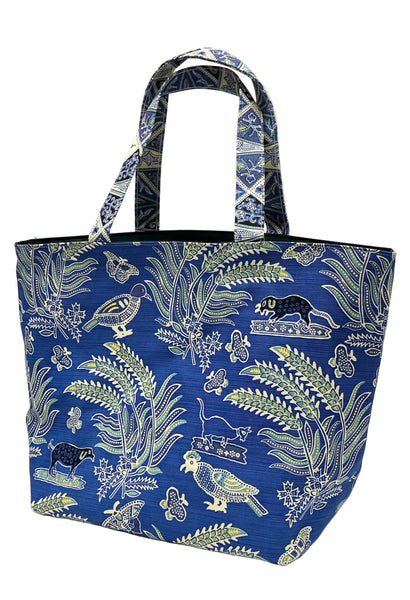 China Seas Medium Tote: Malay Batik - Pacific Blue