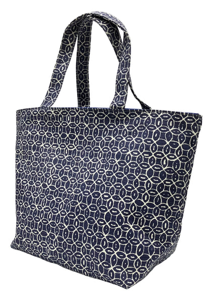China Seas Medium Tote: Melong Batik Reverse - Navy Blue