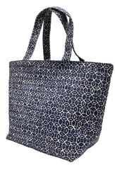 China Seas Medium Tote: Melong Batik Reverse - Navy Blue