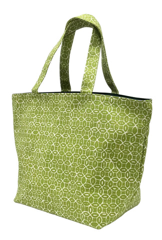 China Seas Medium Tote:  Melong Batik Reverse - Green