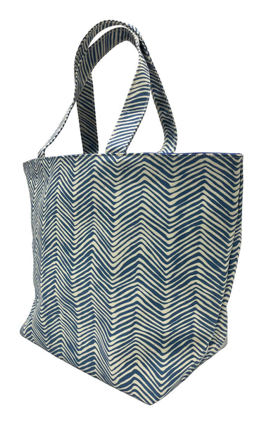 Alan Campbell Medium Tote: Petite Zig Zag - Pacific Blue